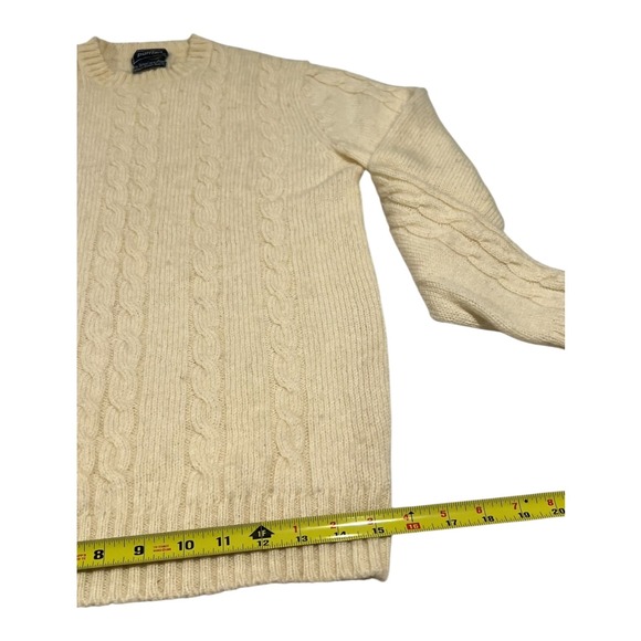 Vintage Puritan Cable Knit Sweater Cream Wool Acrylic Blend Men's Size M - Picture 12 of 12
